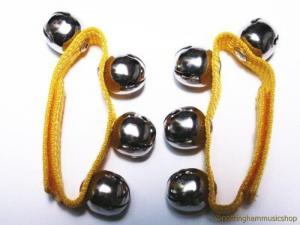 VELCRO WRIST STRAPS 4 BELLS PAIR 20MM YELLOW MORRIS BELLS